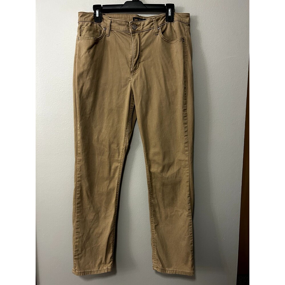 Men's Lee Khaki pants Regular Fit Straight Leg Mid Rise Size: 14 Medium